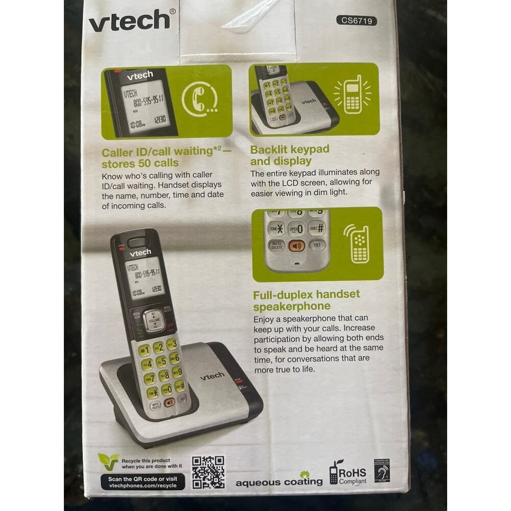 New in Box VTech CS6719 Cordless Phone System with Caller ID/Call Waiting - Picture 2 of 5